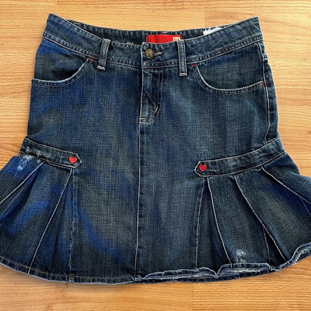 Denim Pleated Skirt
